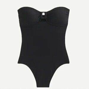 J. Crew Square-ring One Piece Swimsuit in Black Size 2 NWT